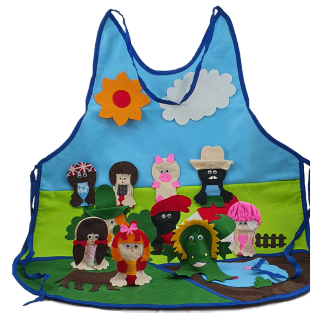 Avental De Contar Histórias Com O Tema Turma Do Sítio