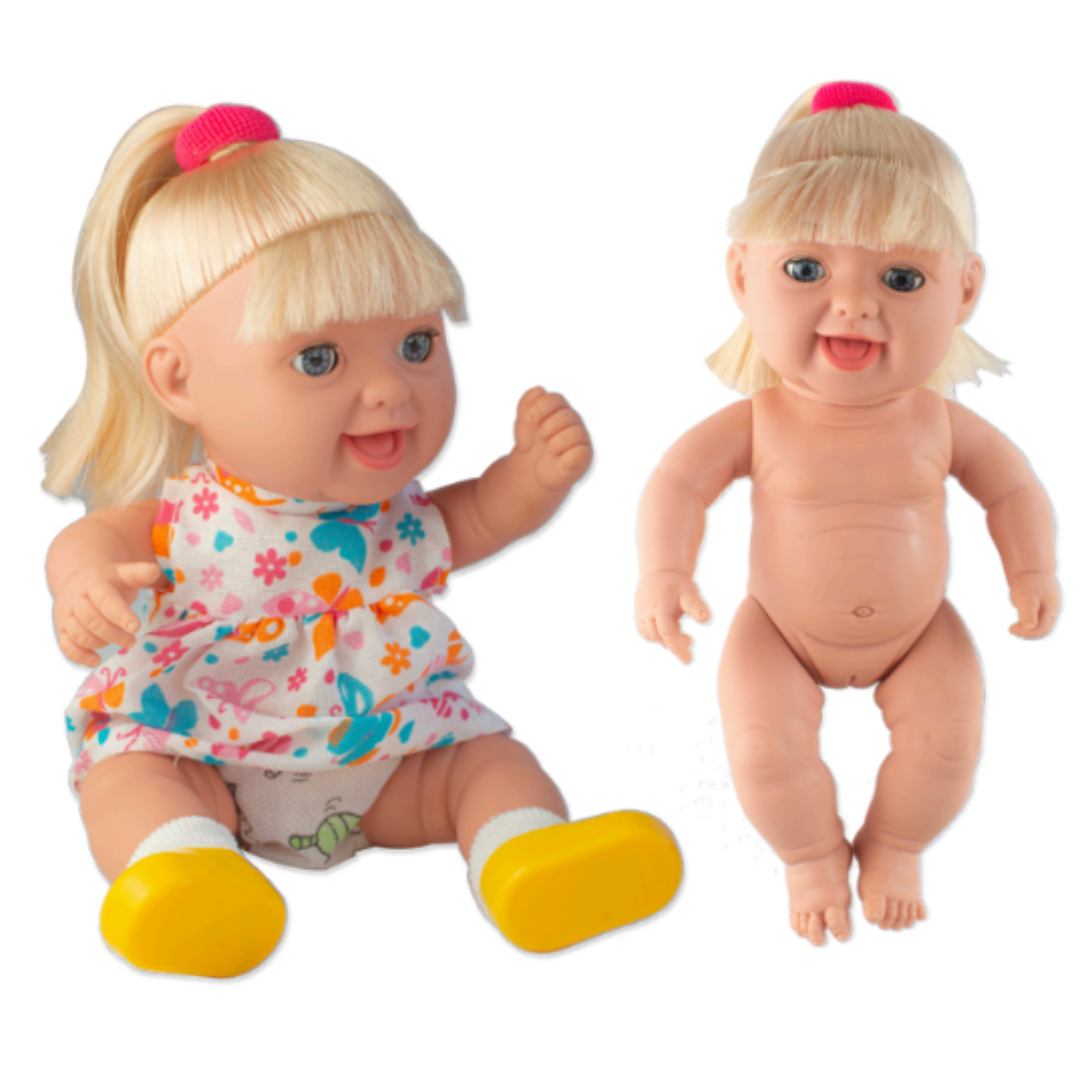 Brinquedo Boneca Menina Branca Com Genitália