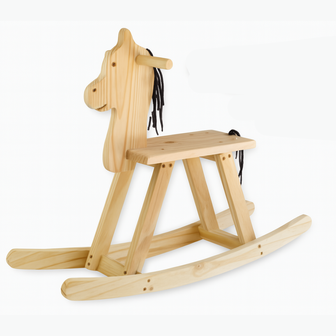 Cavalo de Balanço – Brinquedo em Madeira Natural
