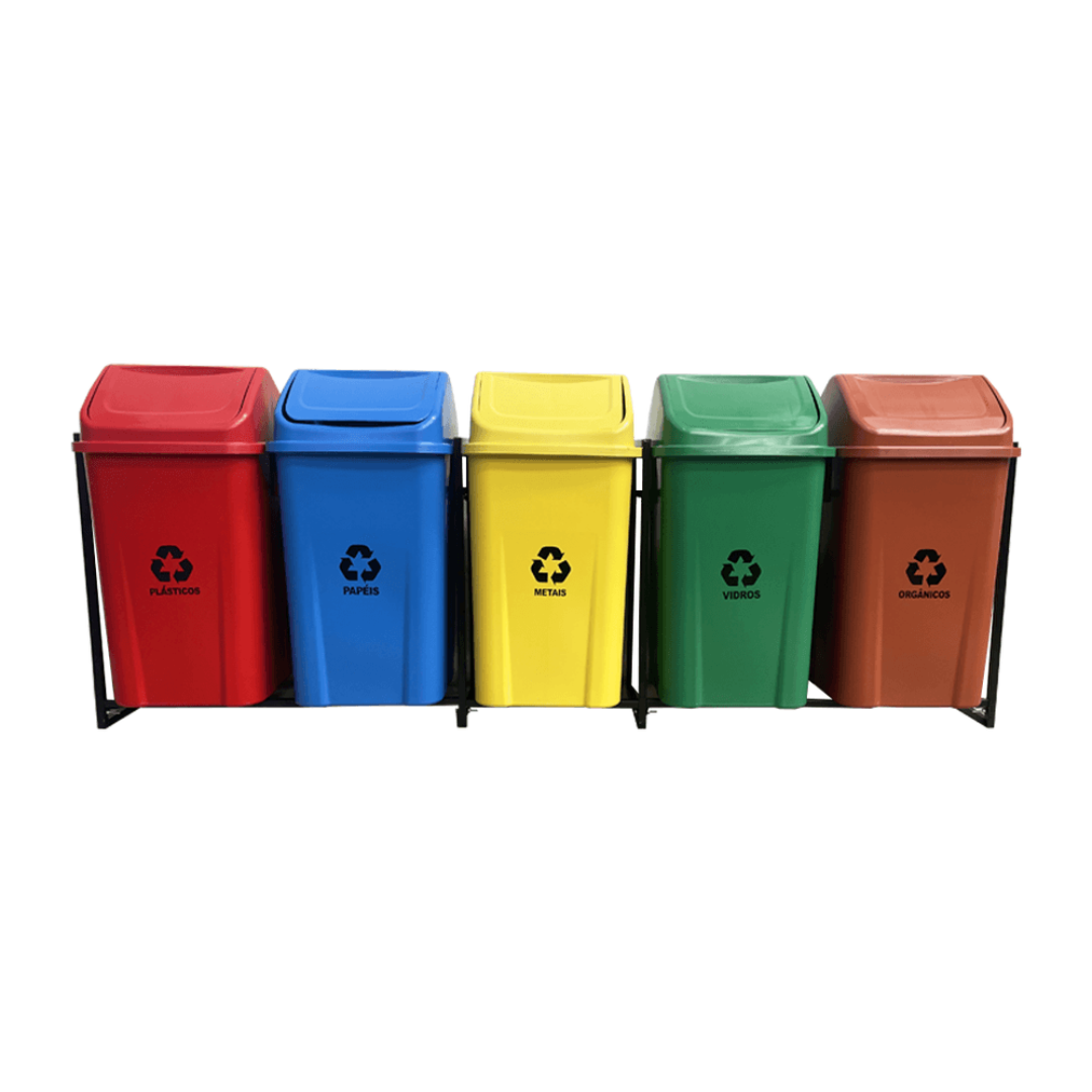 Lixeira Papelaria para Coleta Seletiva 50L - Lar Plásticos