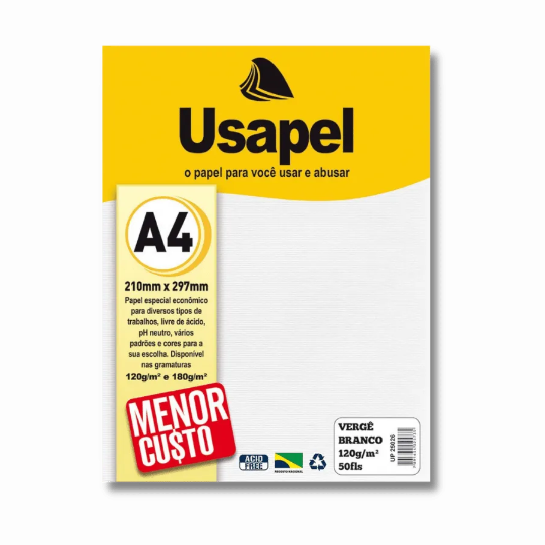 Folha de Papel Vergê 120 Gramas - Usapel