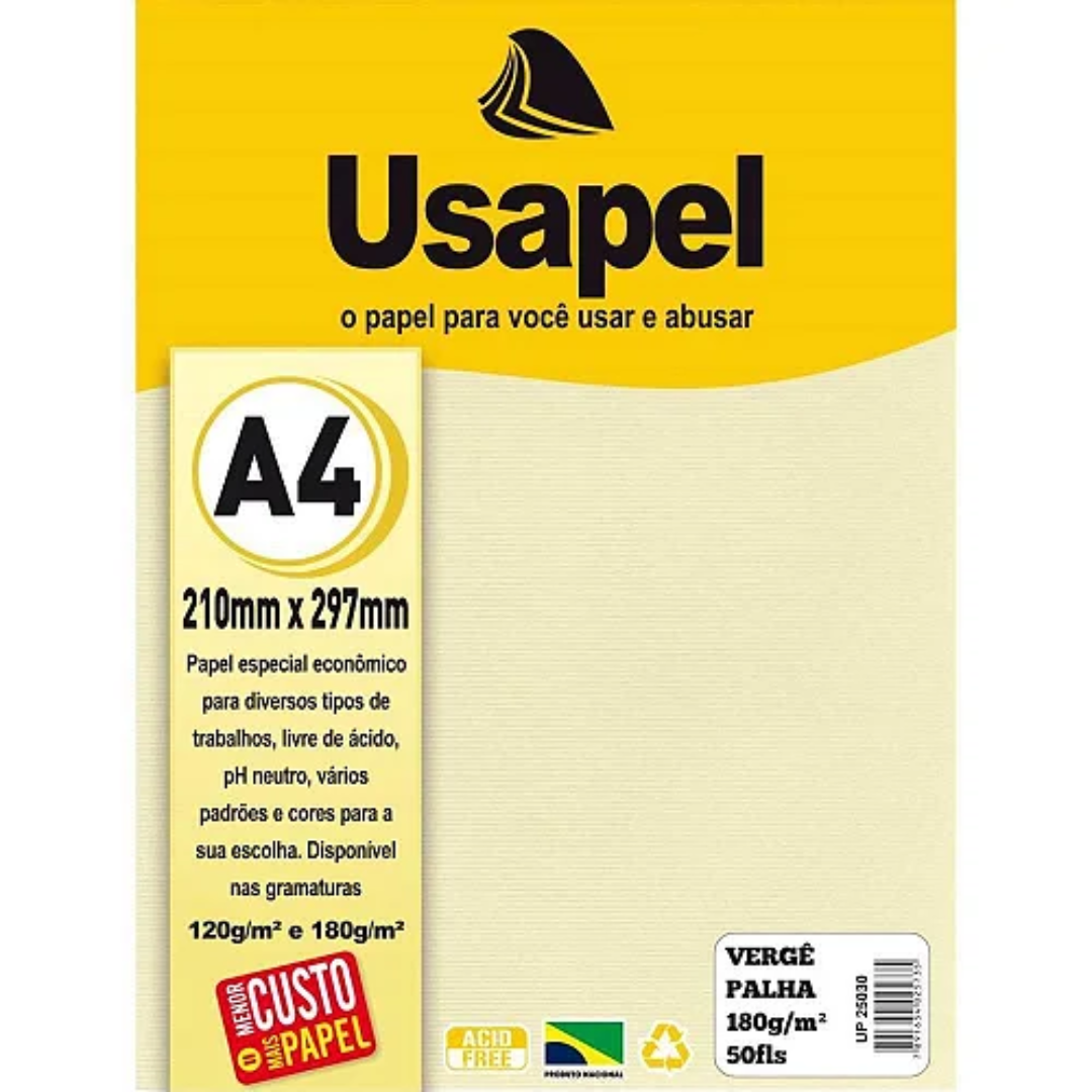 Folha de Papel Vergê 180g - Usapel
