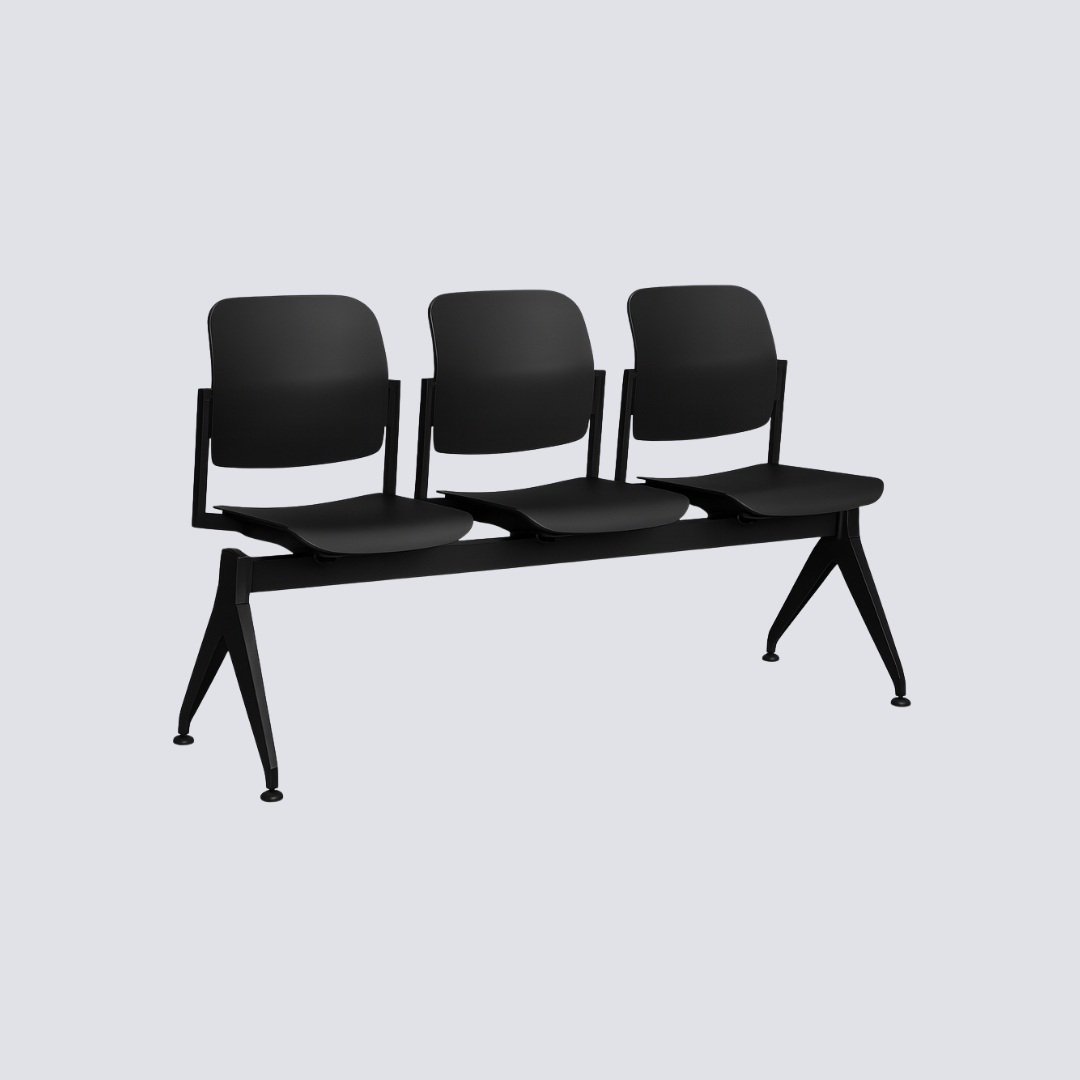 Longarina de 03 Lugares – Estrutura Robusta em Polipropileno e Aço