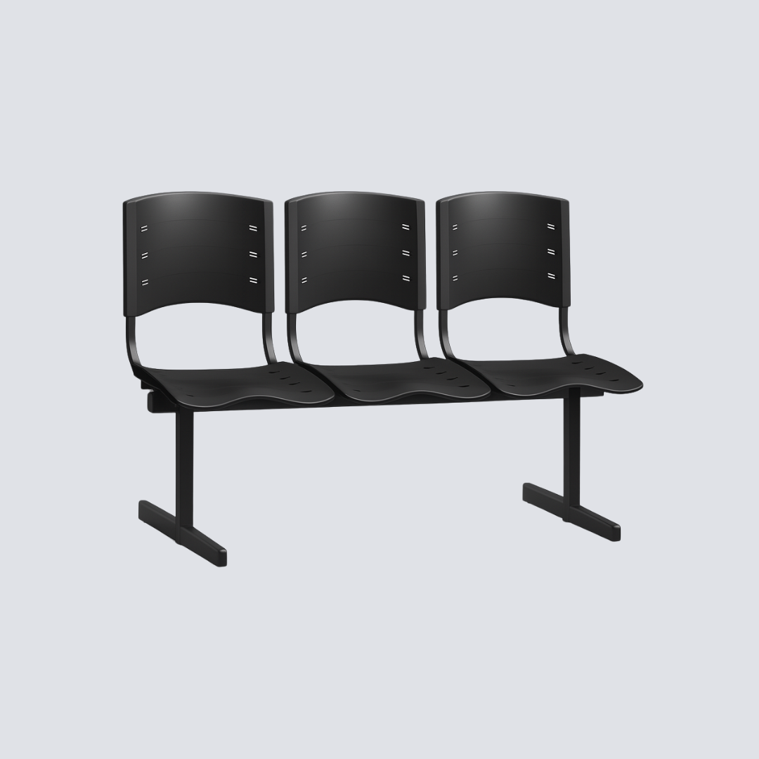 Longarina de 03 Lugares – Assentos e Encostos em Termoplástico PP