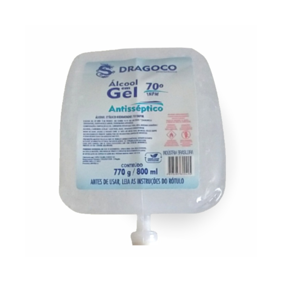 Álcool em Gel 70% Refil 800ml - Top Bel