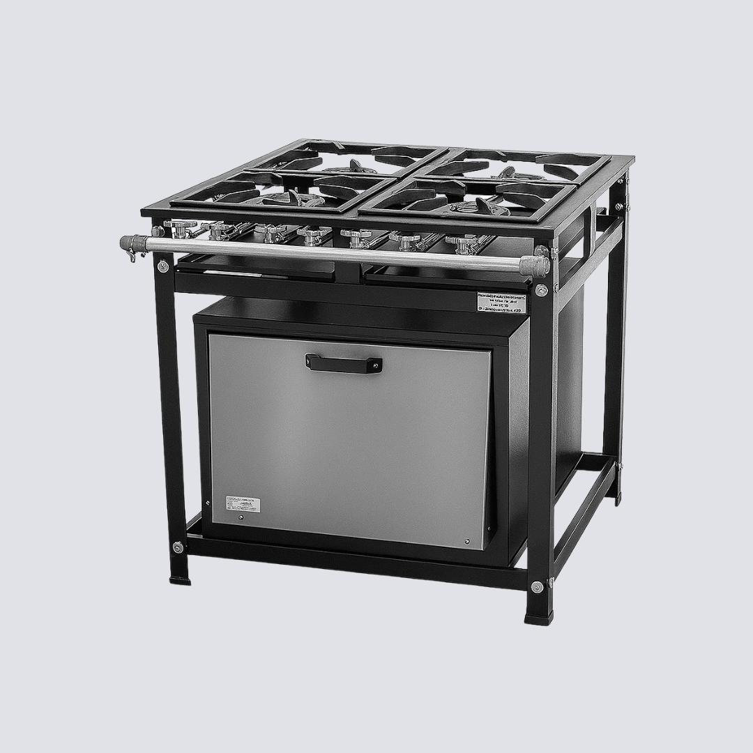Fogão Industrial – 4 Queimadores + Forno – Alta Robustez Profissional