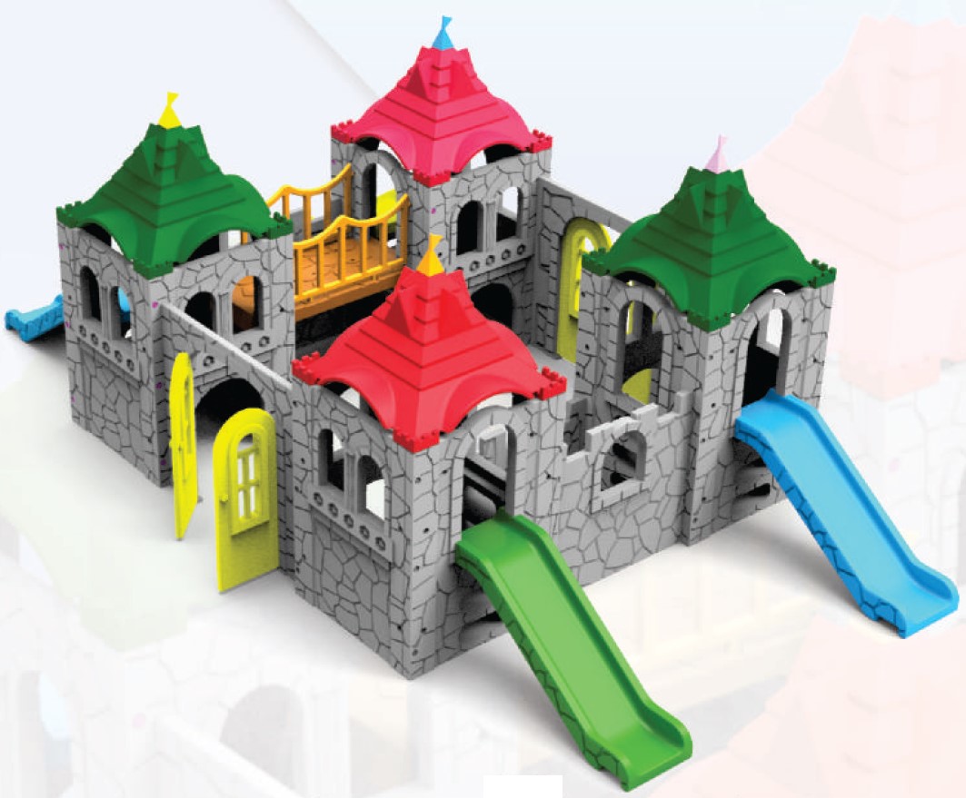 Playground Em Formato De Castelo Confeccionado Em Polietileno