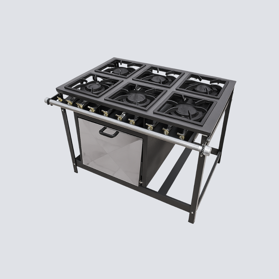 Fogão Industrial – 6 Queimadores + Forno – Construção Profissional Robusta