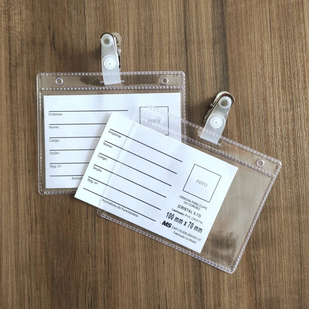 Crachá com Porta Crachá - Polibrás