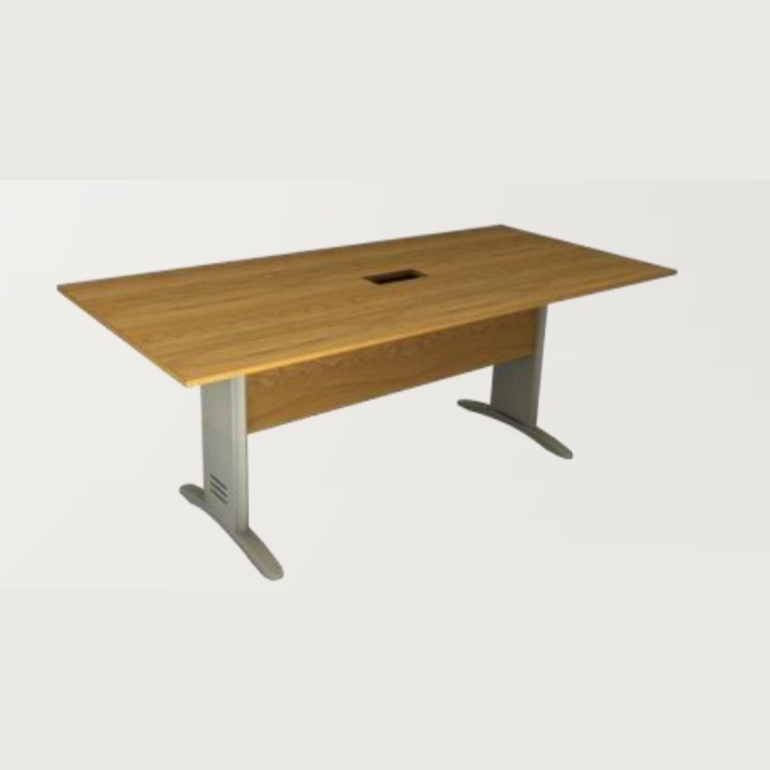 Mesa de Reunião Retangular com Caixa de Tomadas Medindo 2400x1200x740mm