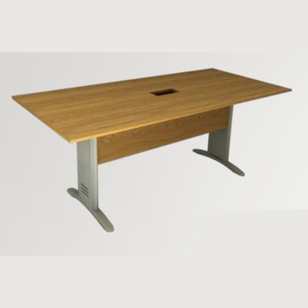 Mesa de Reunião Retangular com Caixa de Tomadas Medindo 2700x1200x740mm