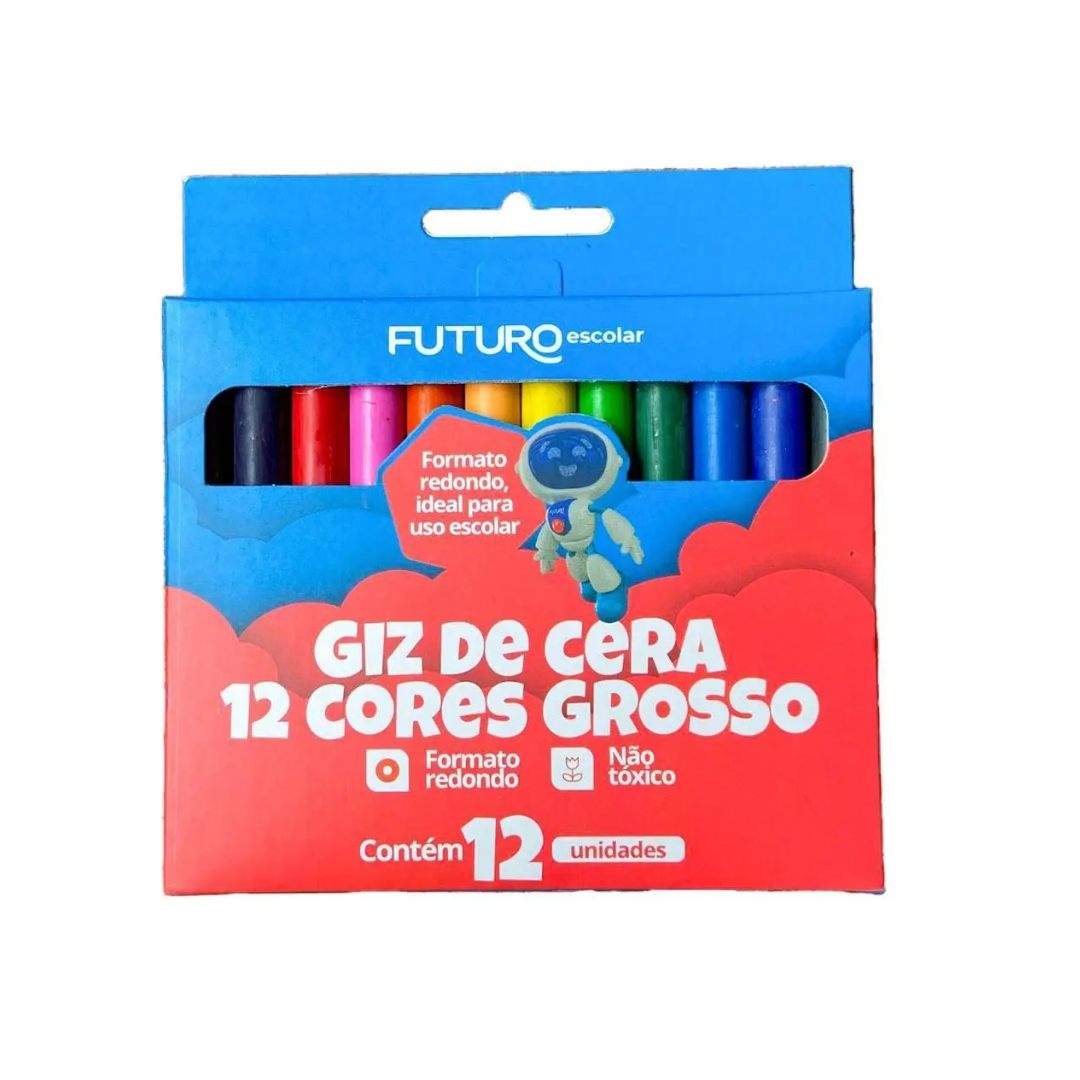 Caixa de Gizão de Cera com 12 Cores - Futuro