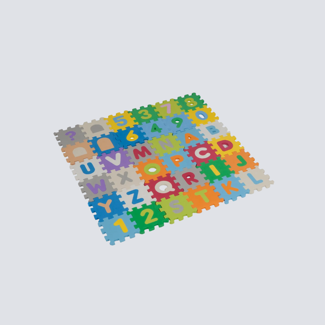 Quebra-Cabeça Educativo Alfanumérico Mini Tapete EVA – 36 Peças