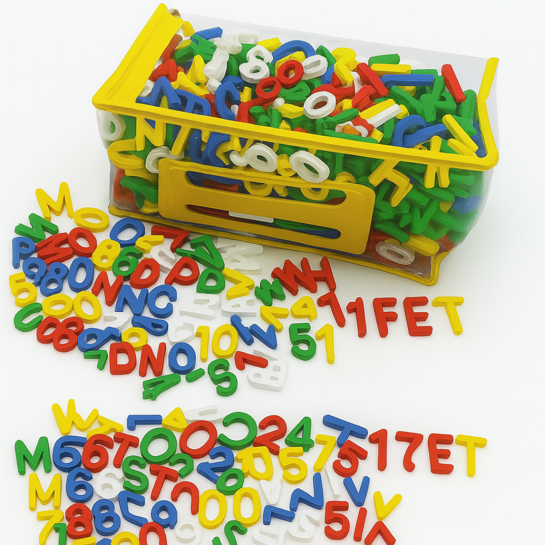 Alfanuméricos – Conjunto Educativo em Plástico Colorido
