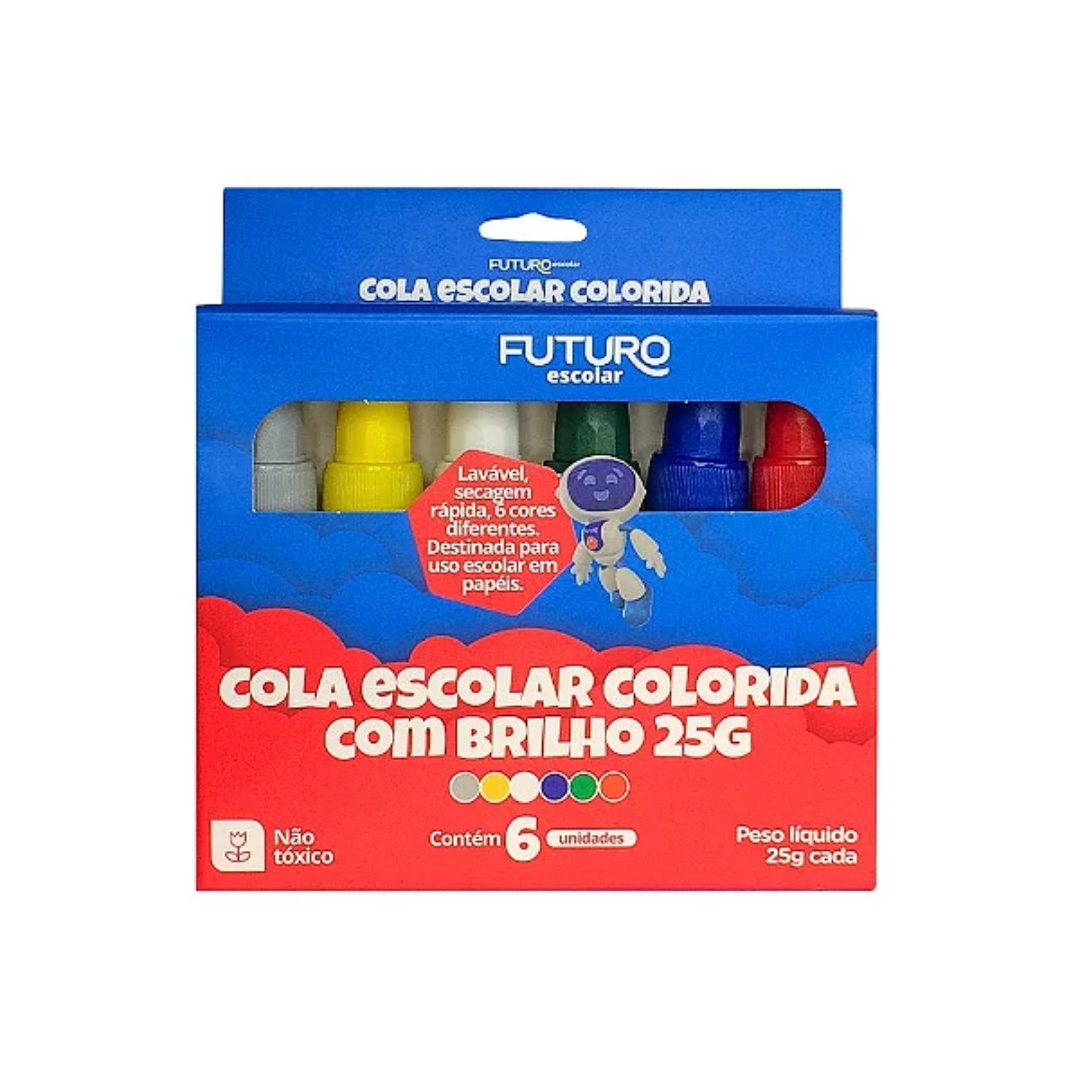 Cola Colorida Gliter 23g - Futuro