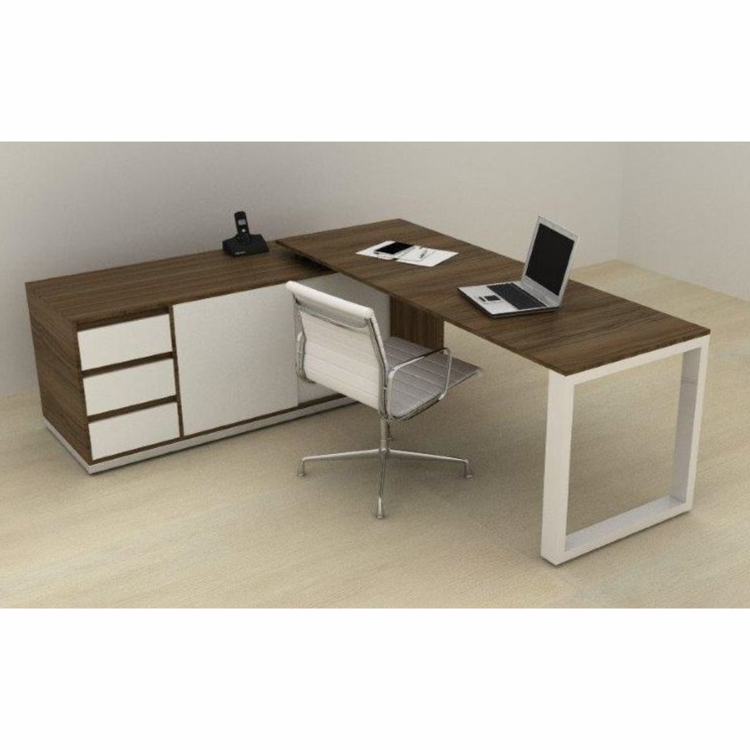 Mesa Diretoria Medindo 1800x800x740mm com Armário Aparador 1800x465x600mm