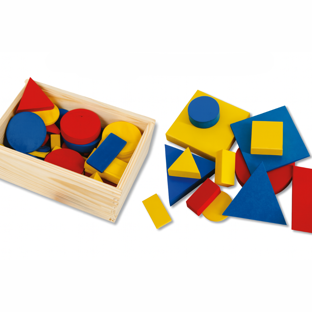 Jogo Blocos Lógicos – Conjunto com 48 Peças em MDF