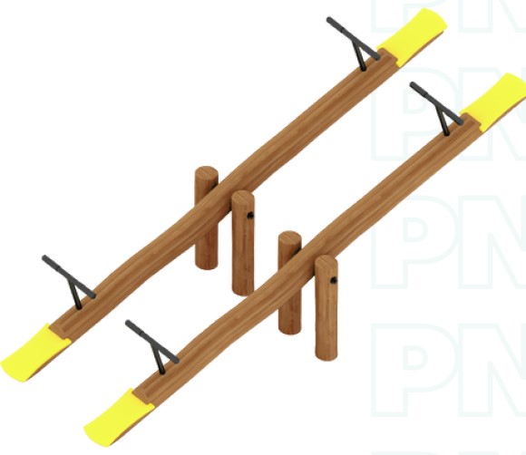 Gangorra Dupla Confeccionada Em Troncos