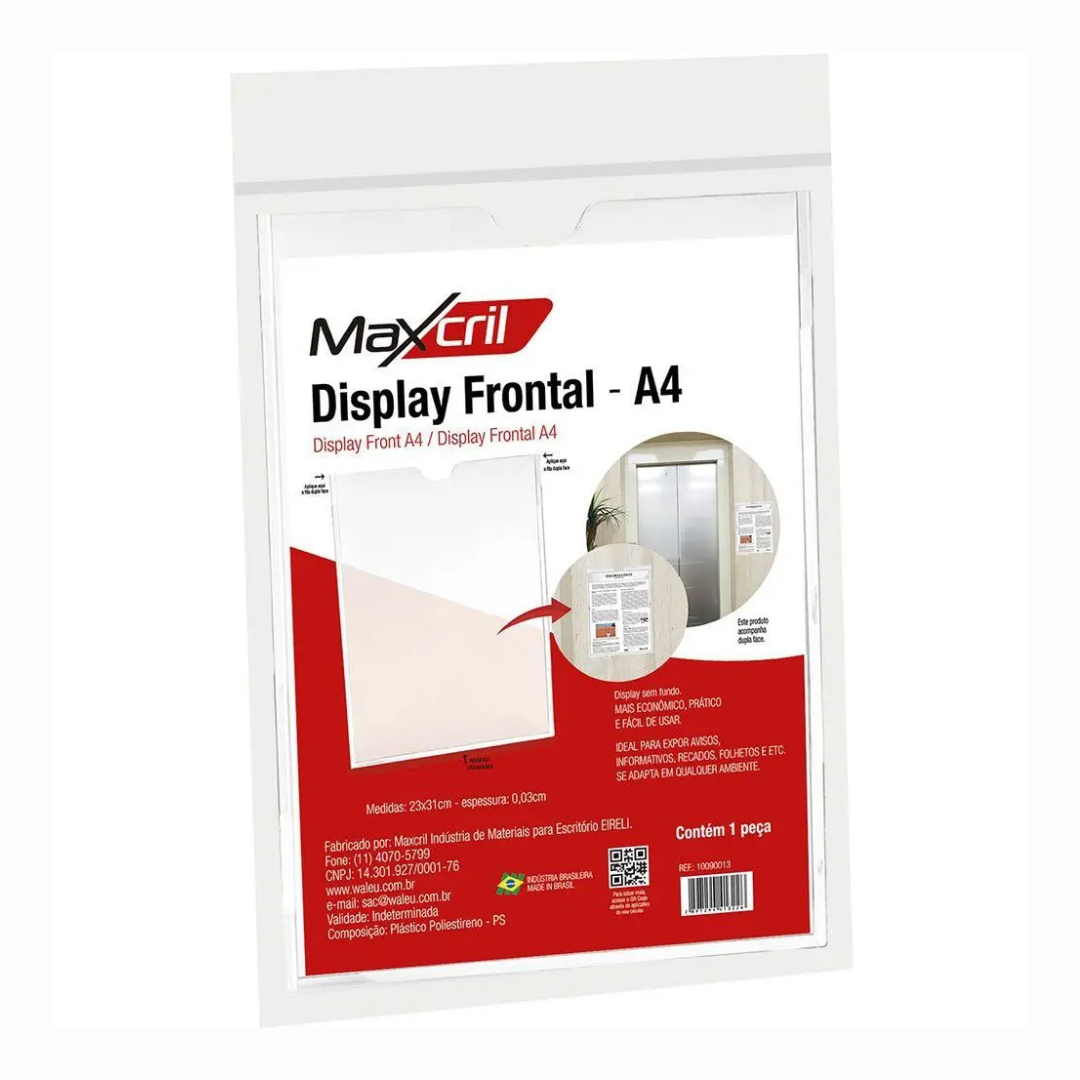 Quadro de Aviso A4 Multiuso Cristal - Maxcril