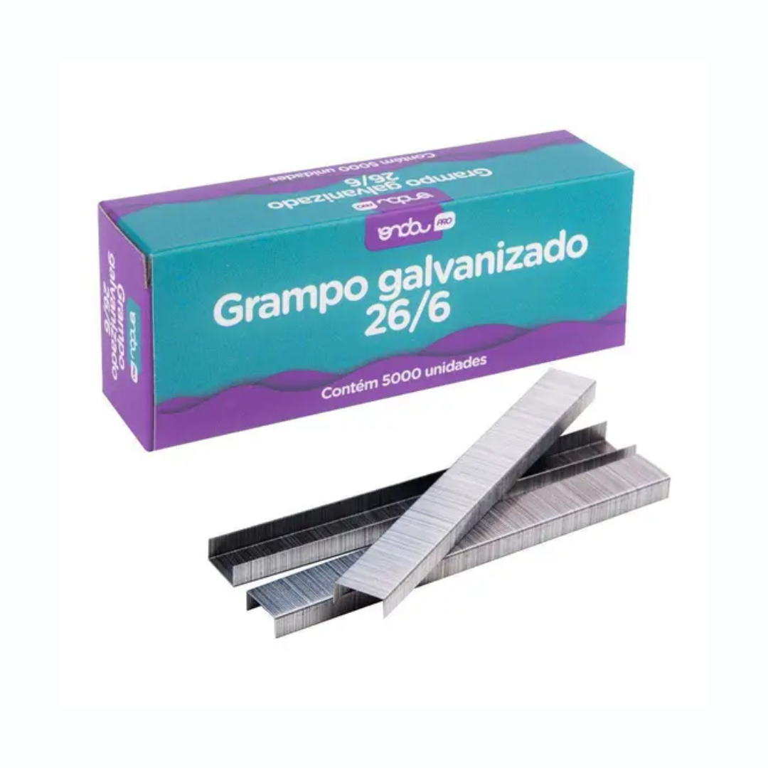 Grampo para Grampeador Galvanizado n° 26/6 - Onda