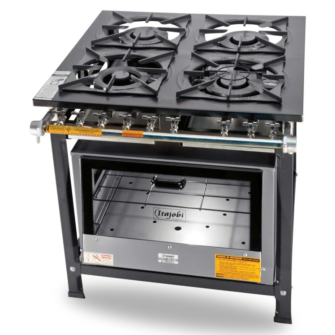 Fogão Industrial 4 Bocas com Forno - Itajobi