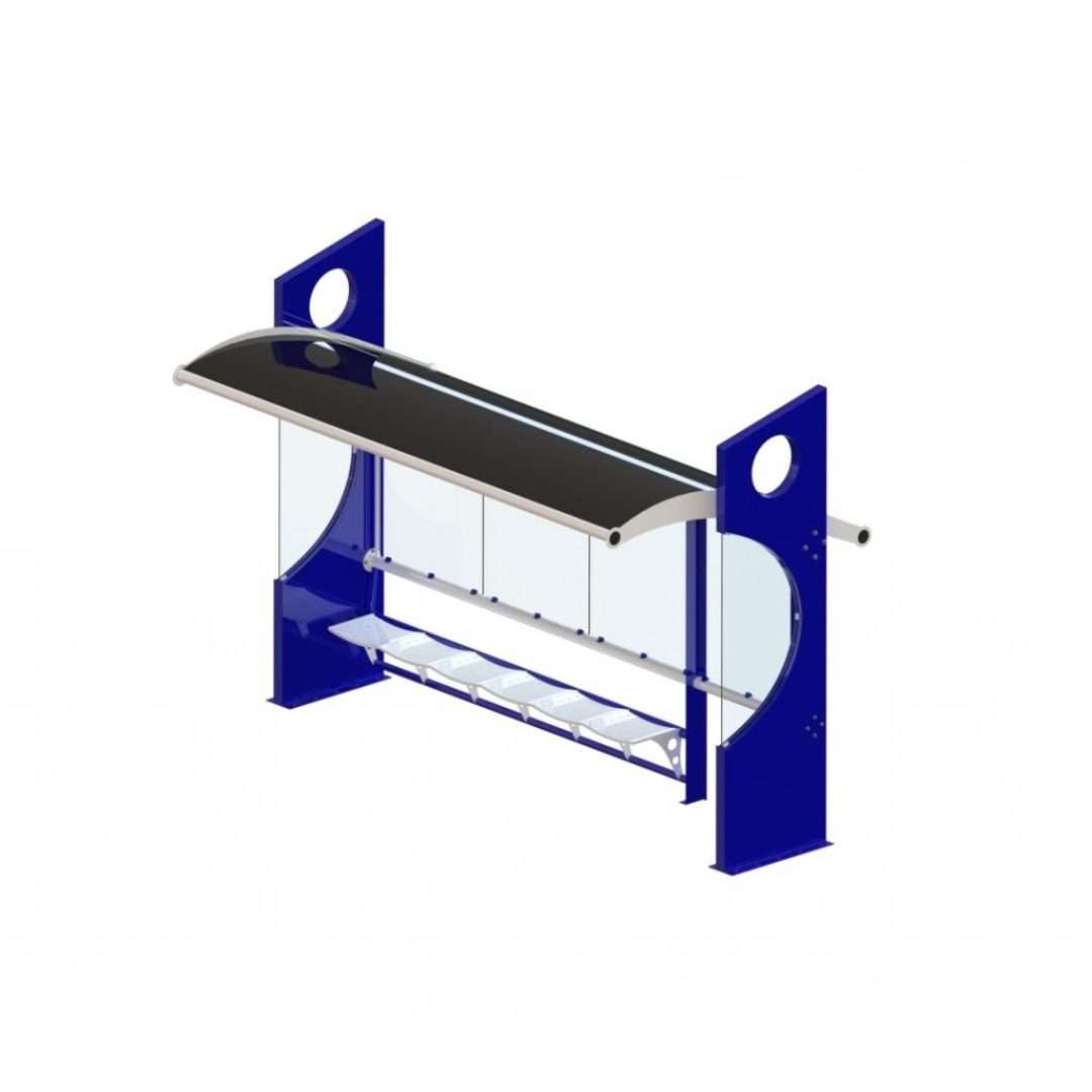 Fornecimento e Instalação de Abrigo 06 Lugares para Parada de Ônibus Modelo 1