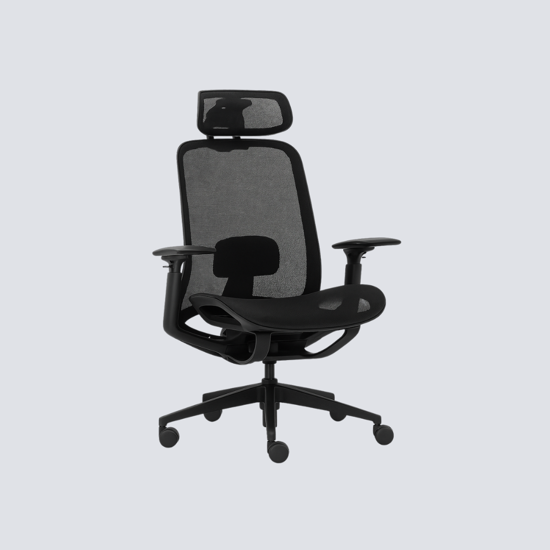 Poltrona Giratória Com Encosto Alto, Apoios Reguláveis e Mecanismo Sincronizado