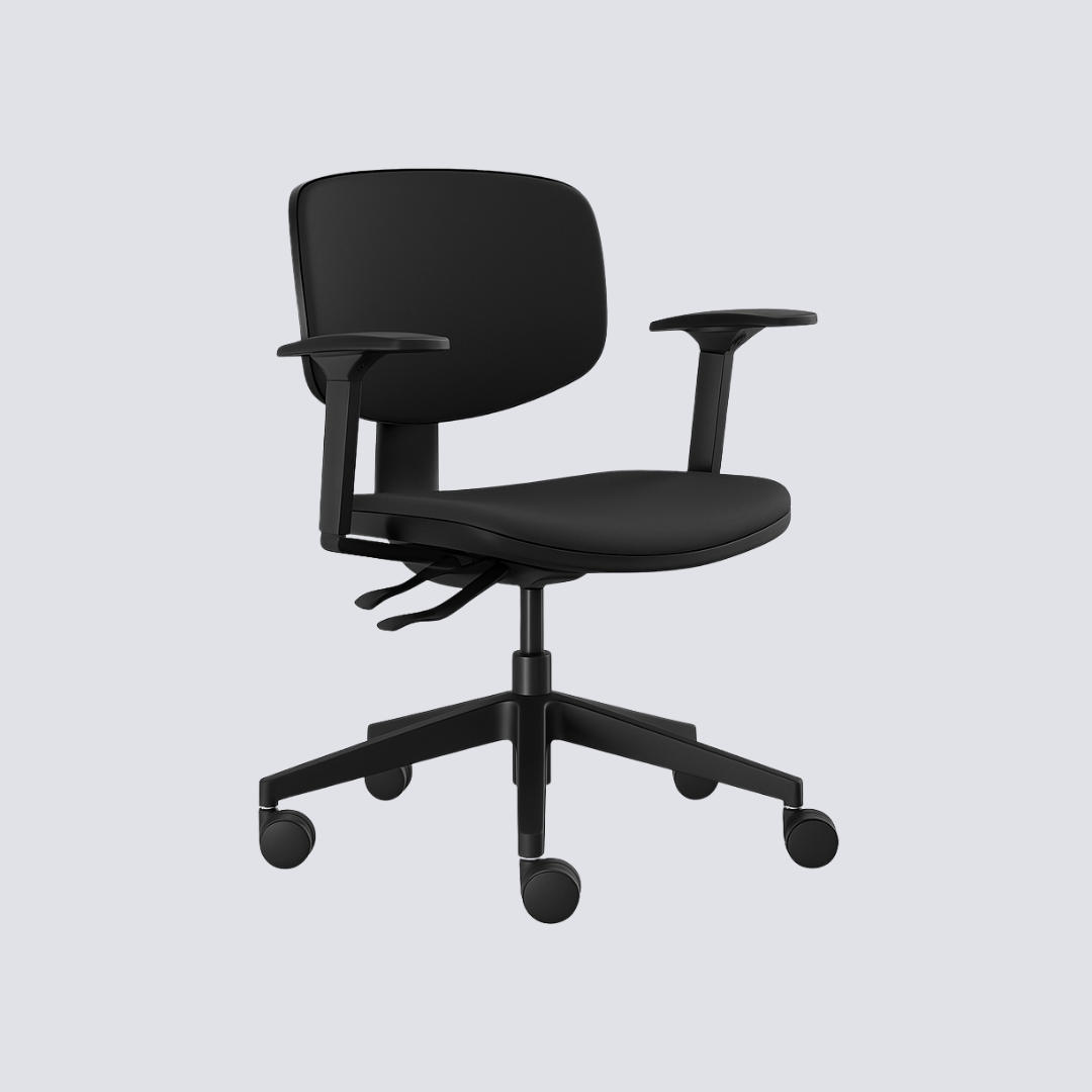 Cadeira Giratória Operacional Tipo B Com Braços Reguláveis e Encosto Médio