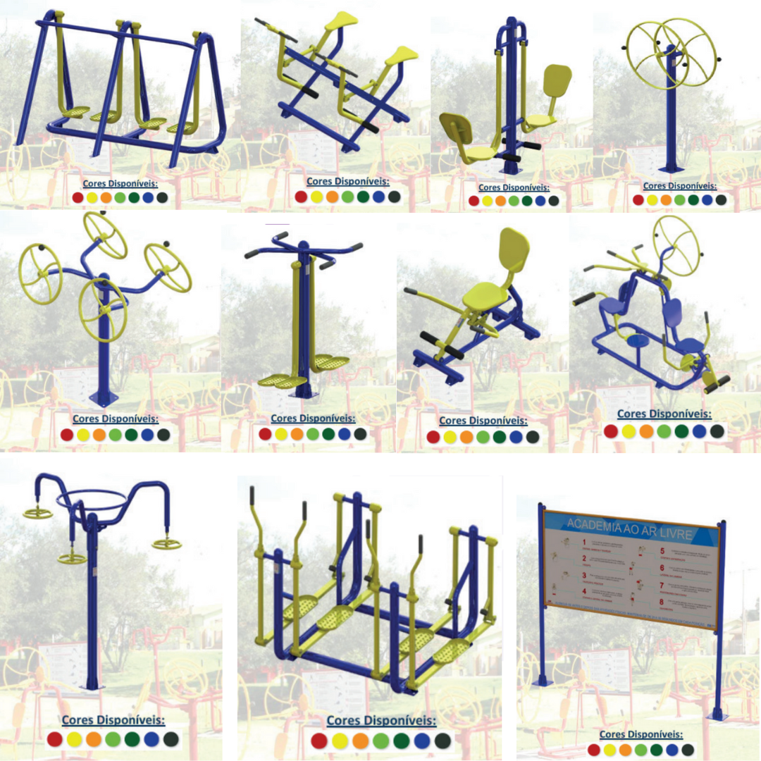 Kit 1 Equipamentos de Academia ao Ar Livre