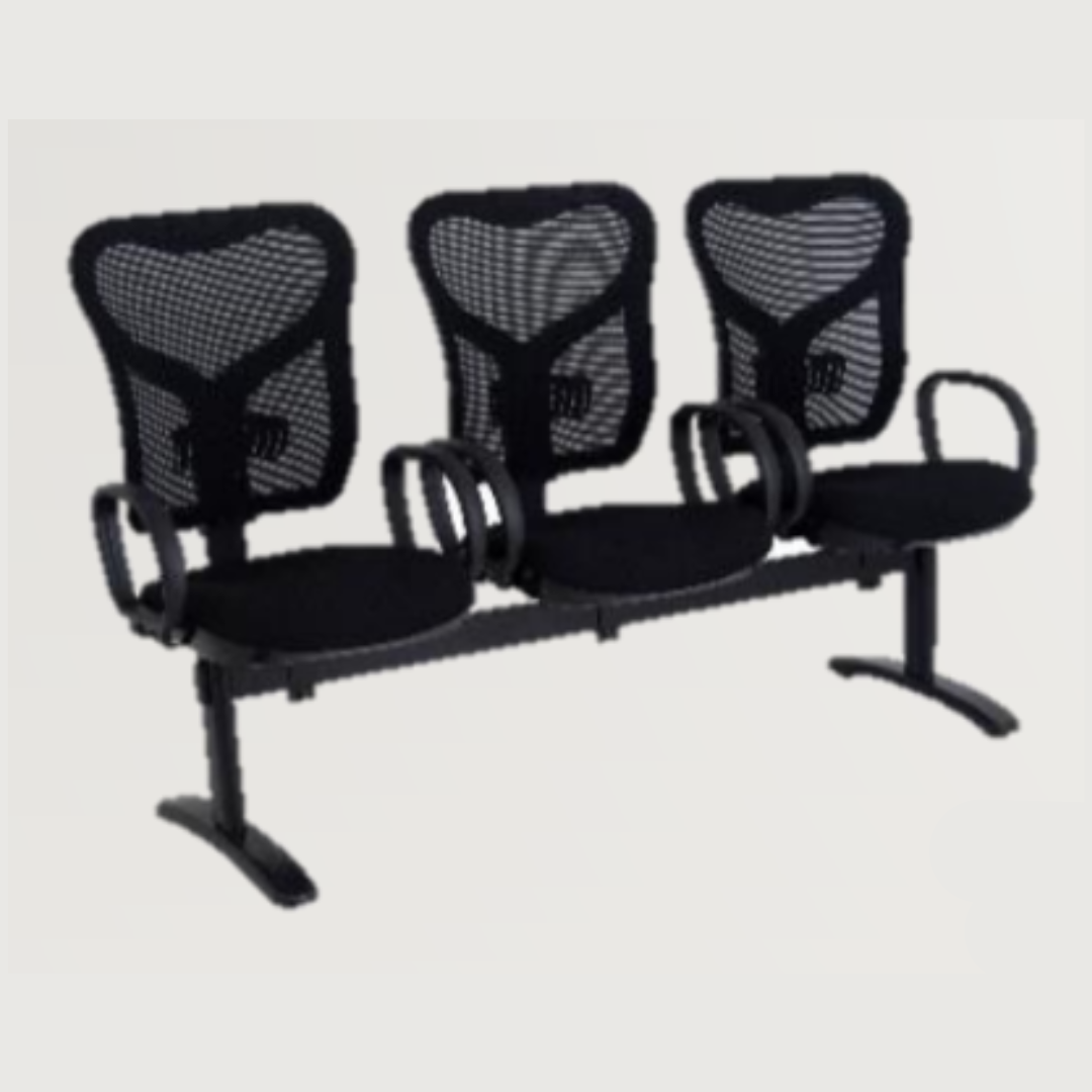 Longarina Ergonômica para Sala de Espera de 3 Lugares