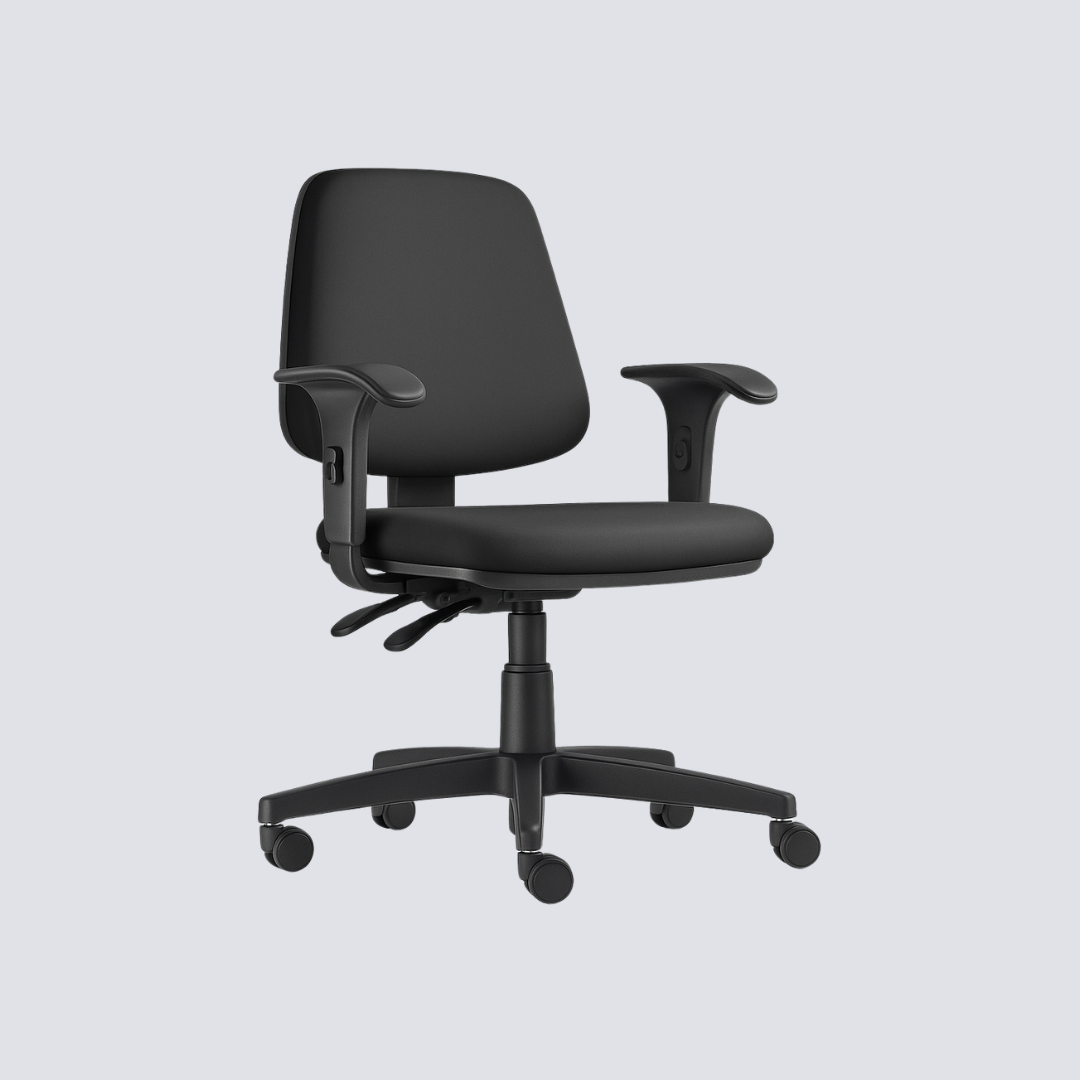 Cadeira Giratória Operacional Tipo B Com Encosto Alto E Braços Reguláveis