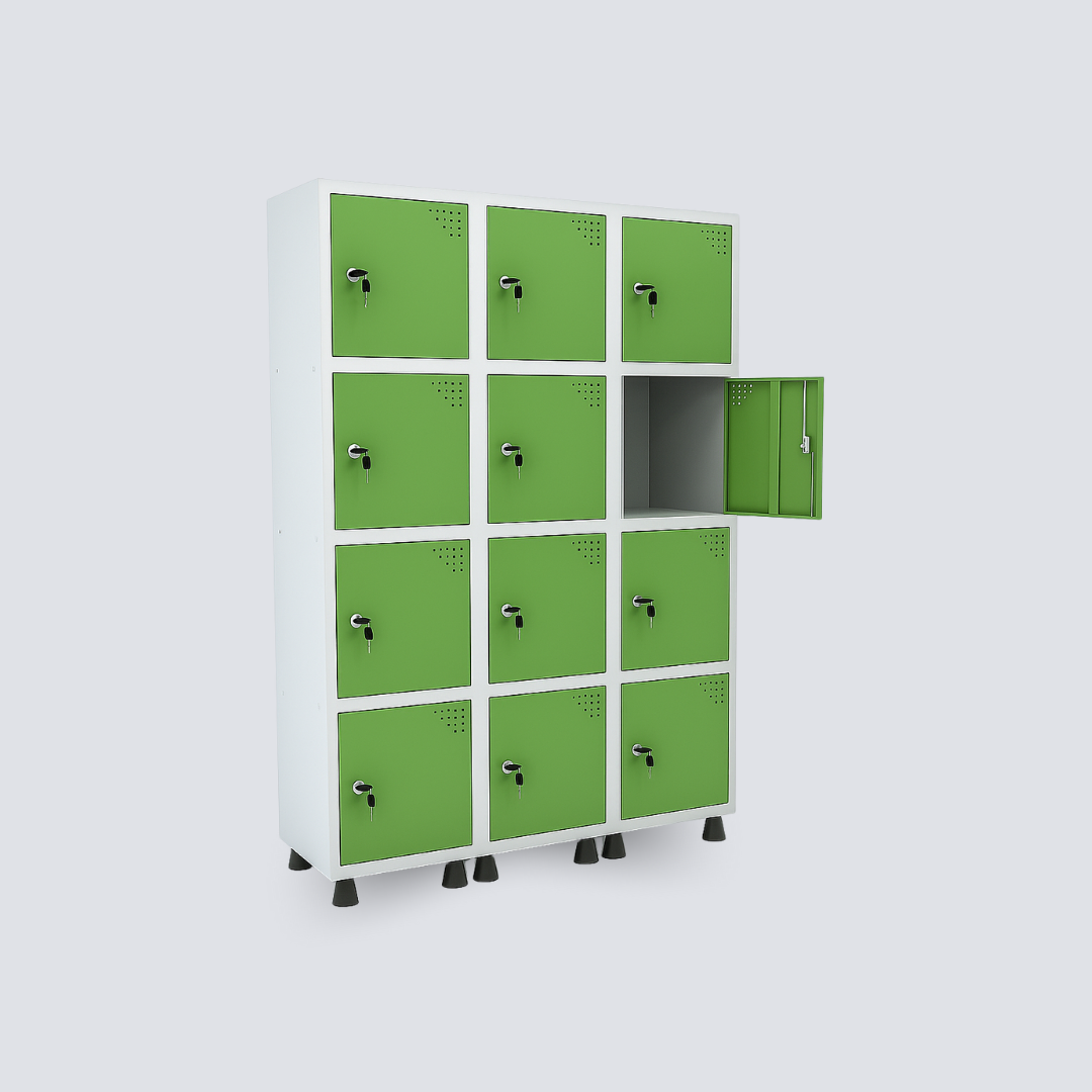 Roupeiro De Aço Com Doze Portas Sobrepostas