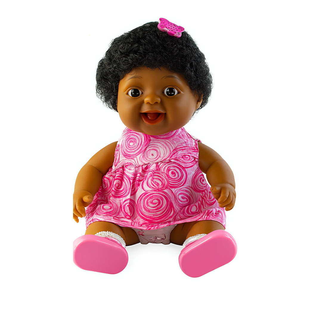 Boneca Menina Negra Sem Genitália – Articulada e Educativa