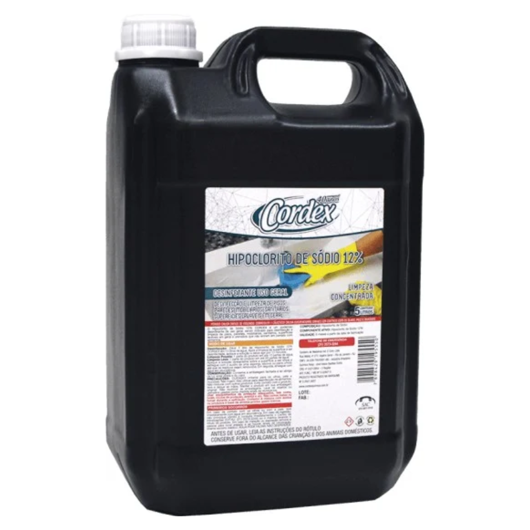 Cloro teor 12% de Cloro Ativo 5 Litros - Cordex